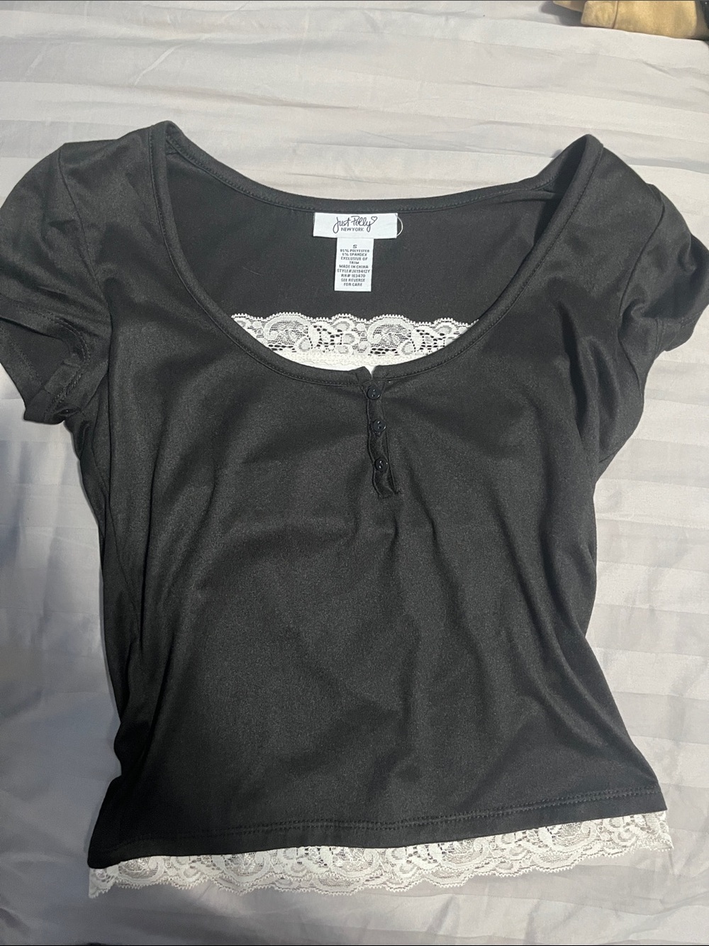 black top with lace